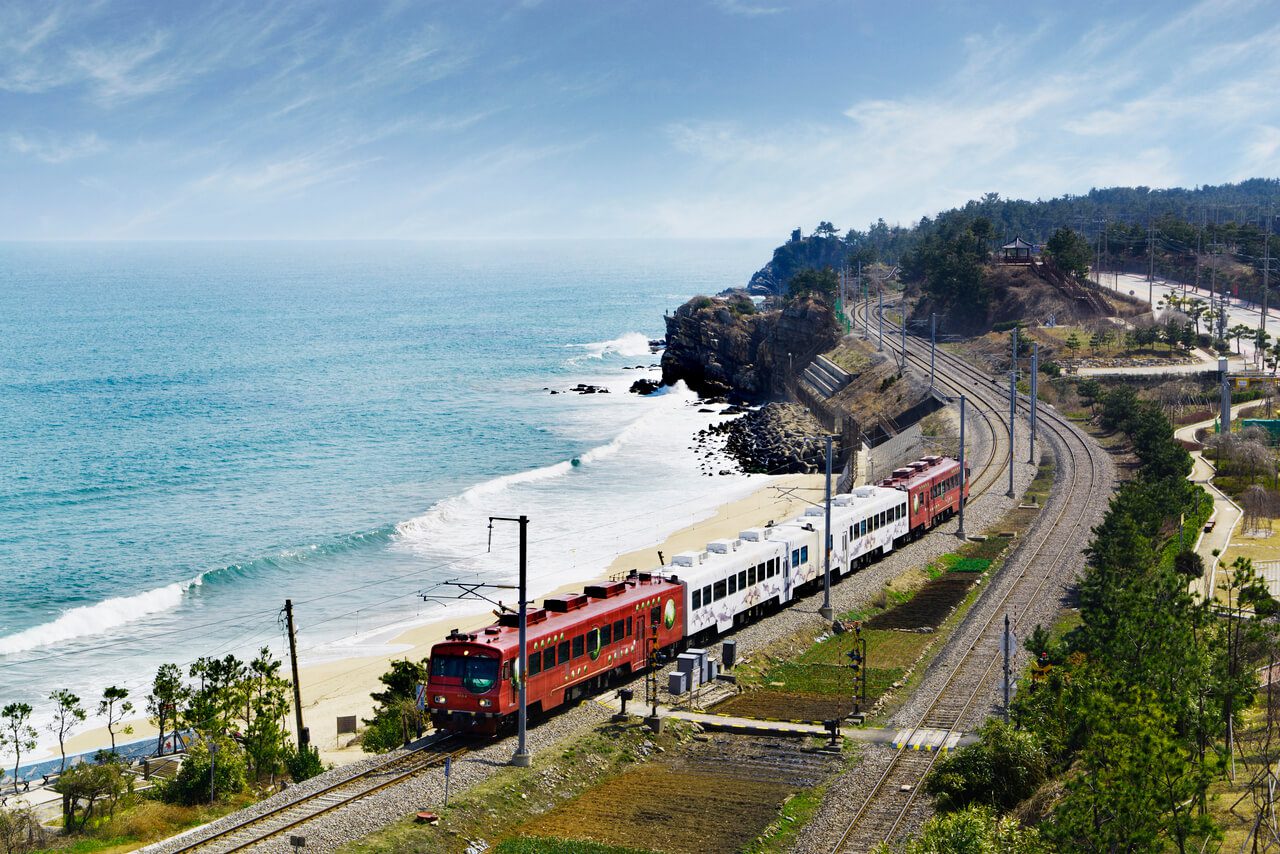 jeongdongjin beach sea train