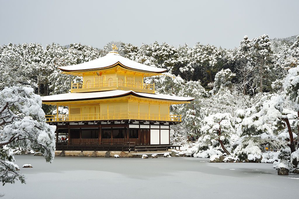 kinkakuji golden pavilion in winter