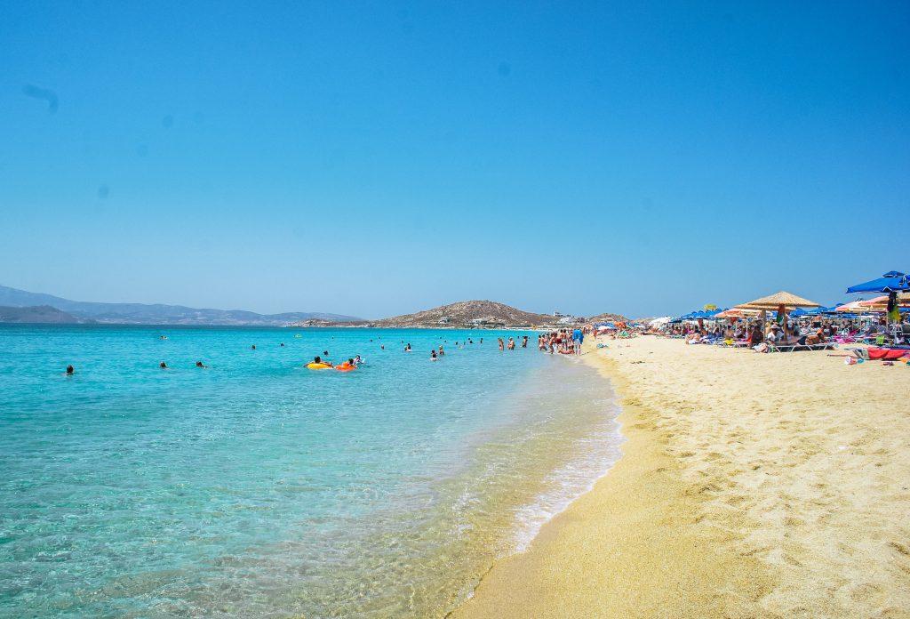 agios prokopios beach in naxos, greece