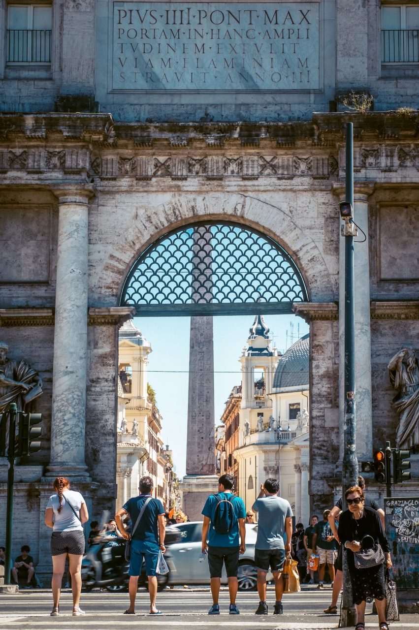 entrance to piazza del popolo rome italy