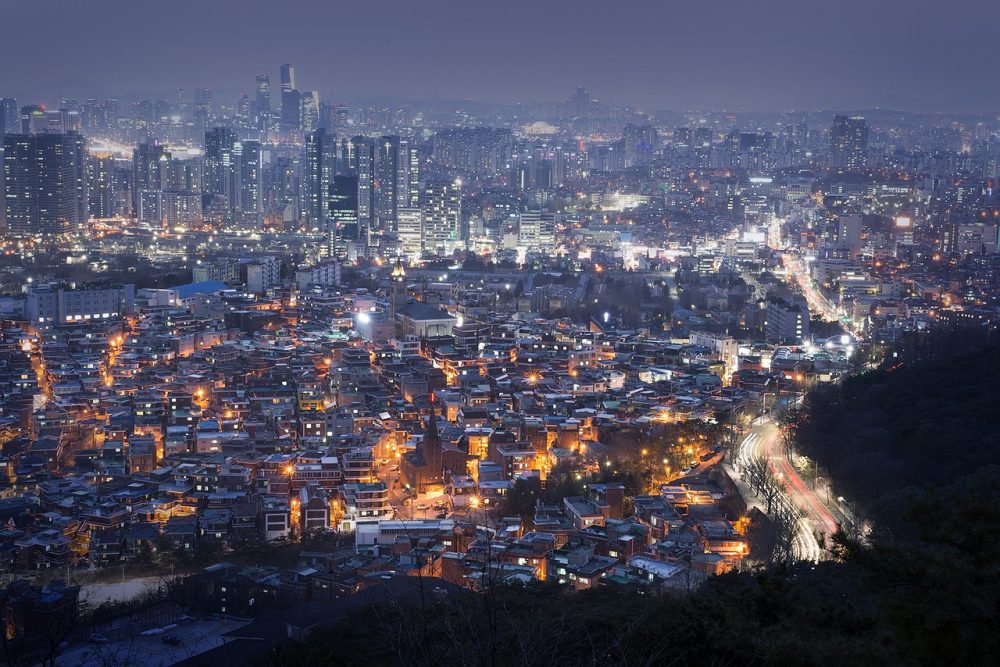 seoul at night from above