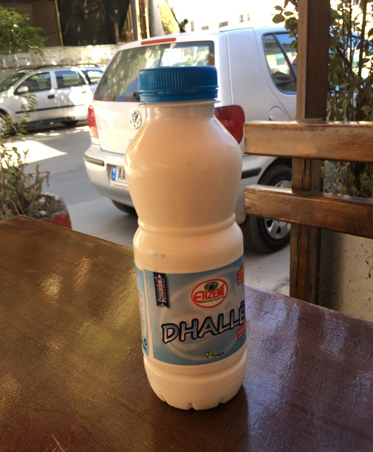 a bottle of dhalle in albania