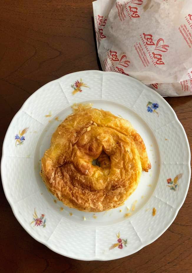 a round byrek - what to eat in tirana