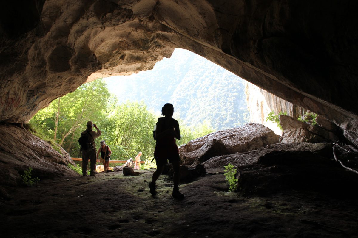 Entrance to the cave of pellumbas, day trips from tirana
