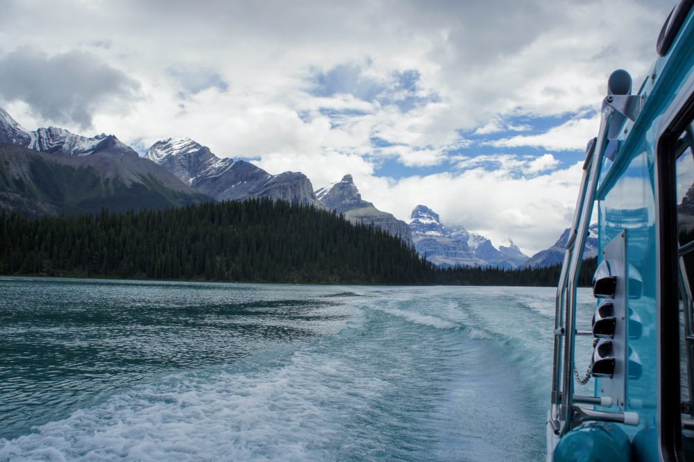 views from the maligne lake cruise
