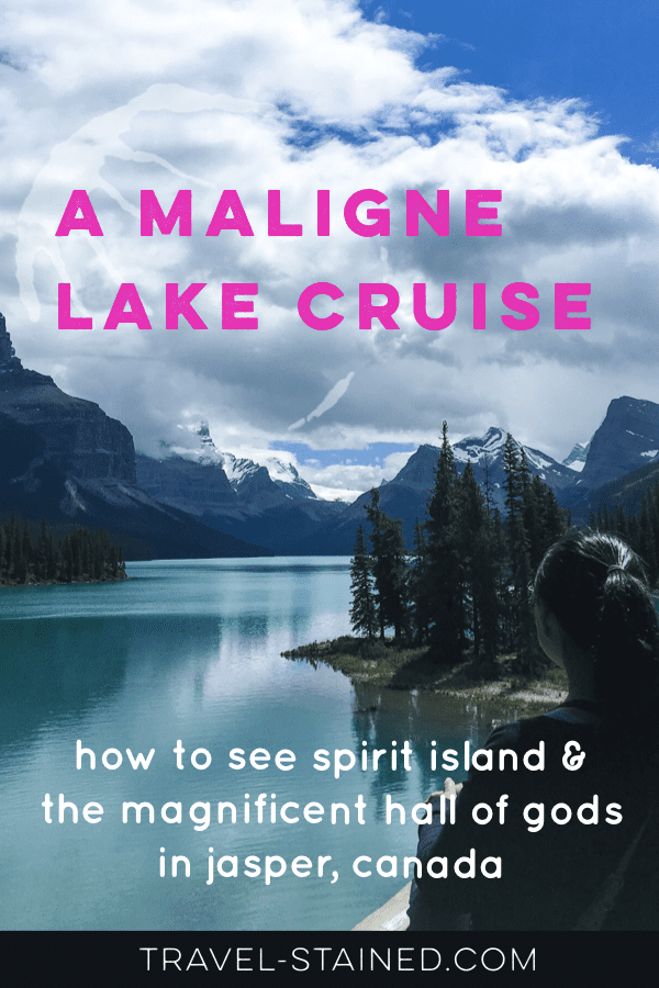 A Maligne Lake Cruise: how to see Spirit Island & the Hall of Gods in Jasper, Canada. #malignelakecruise #spiritislandjasper #spiritisland #canadianrockies #albertaparks #malignelaketour #malignelake #jaspernationalpark