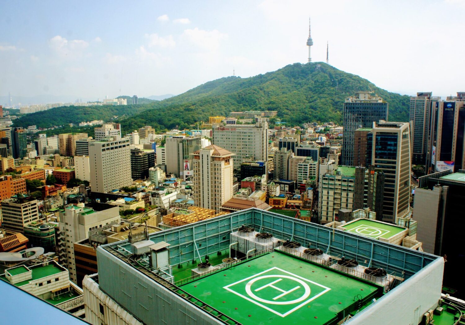 views from lotte hotel in myeongdong seoul