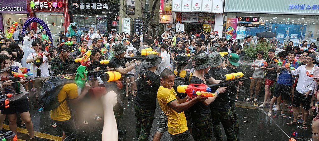sinchon watergun festival korea