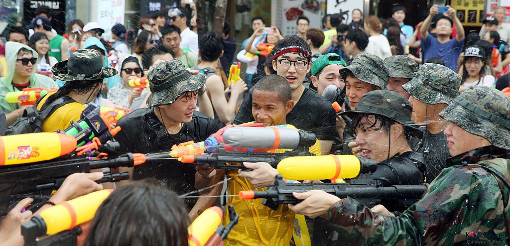korea in august | sinchon water gun festival