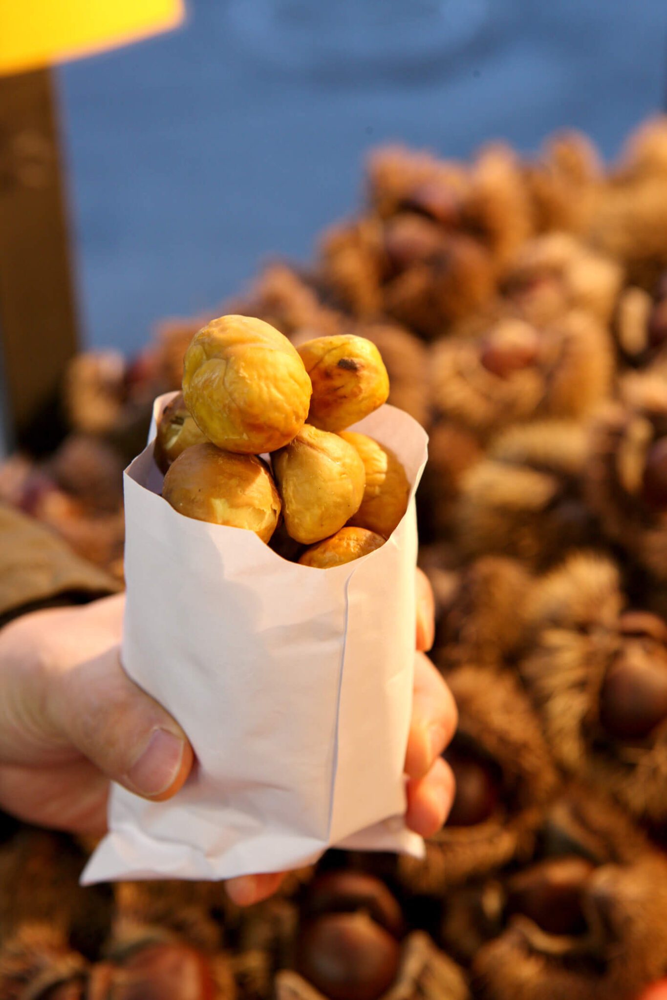winter in korea foods | gun bam roasted chestnuts