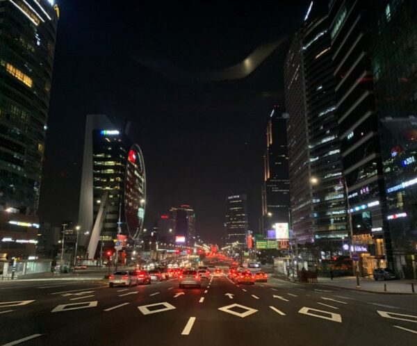 gangnam skyscrapers at night