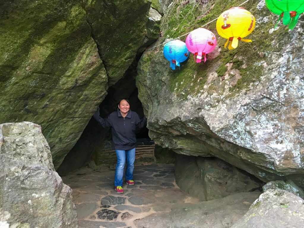 rocky passageways at hyangiram hermitage in yeosu