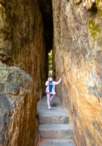 rocky passageways at hyangiram hermitage in yeosu