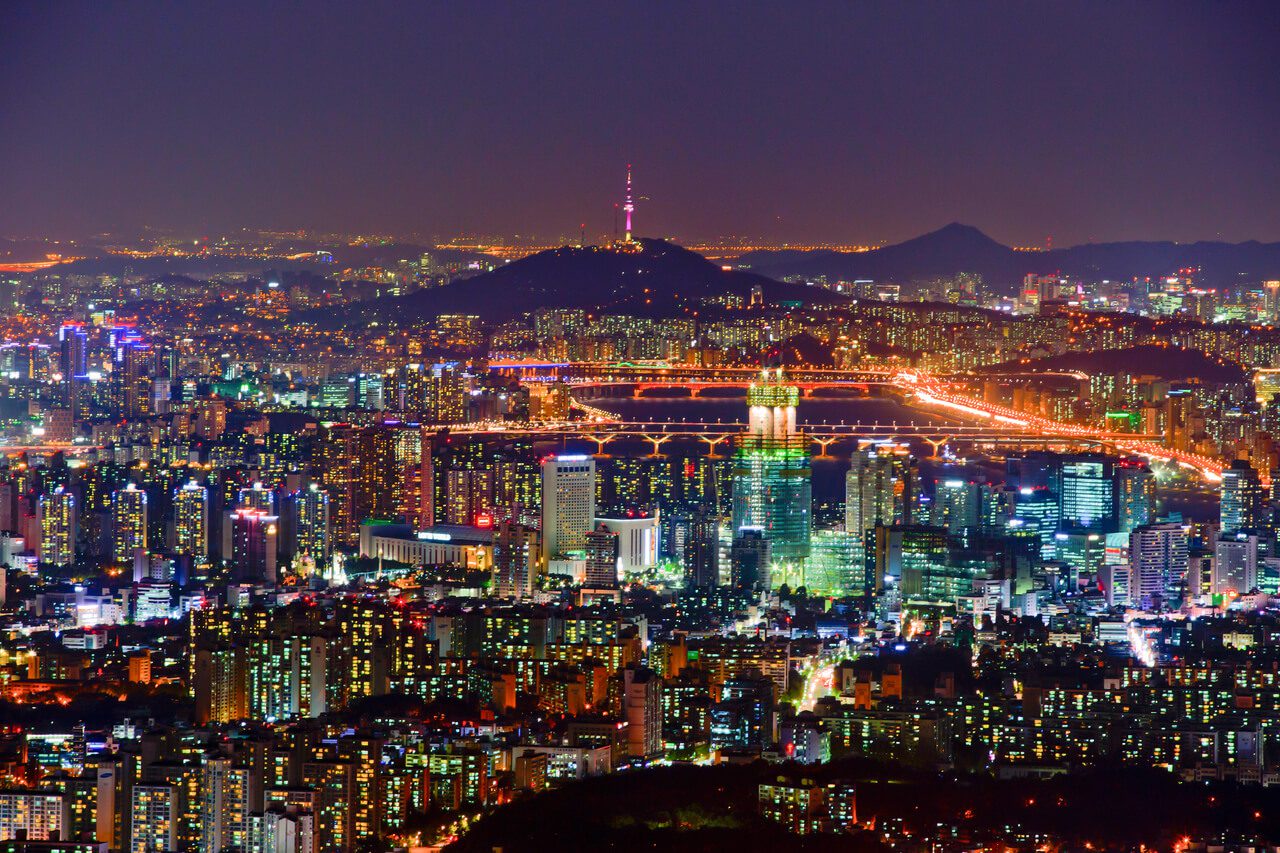 seoul at night cityscape