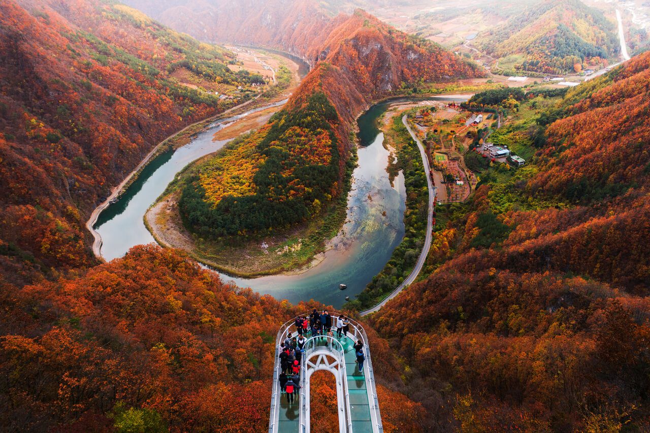 autumn in korea | Jeongseon Byeongbangchi Skywalk