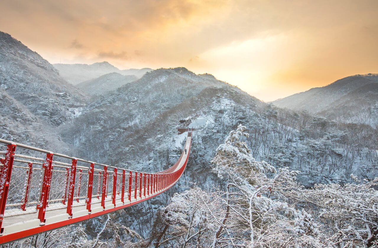 korea in january | gamaksan suspension bridge