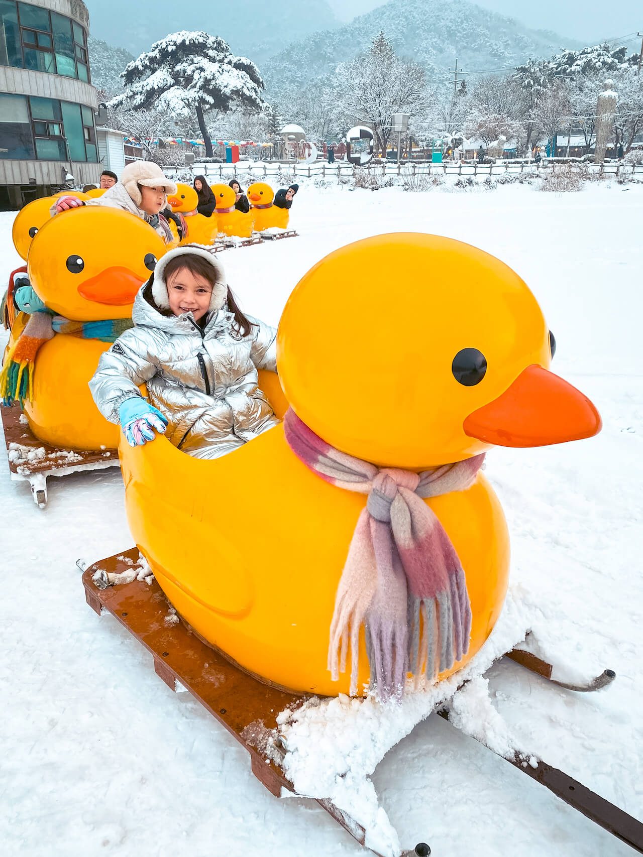 winter in korea | sanjeong lake sledding festival