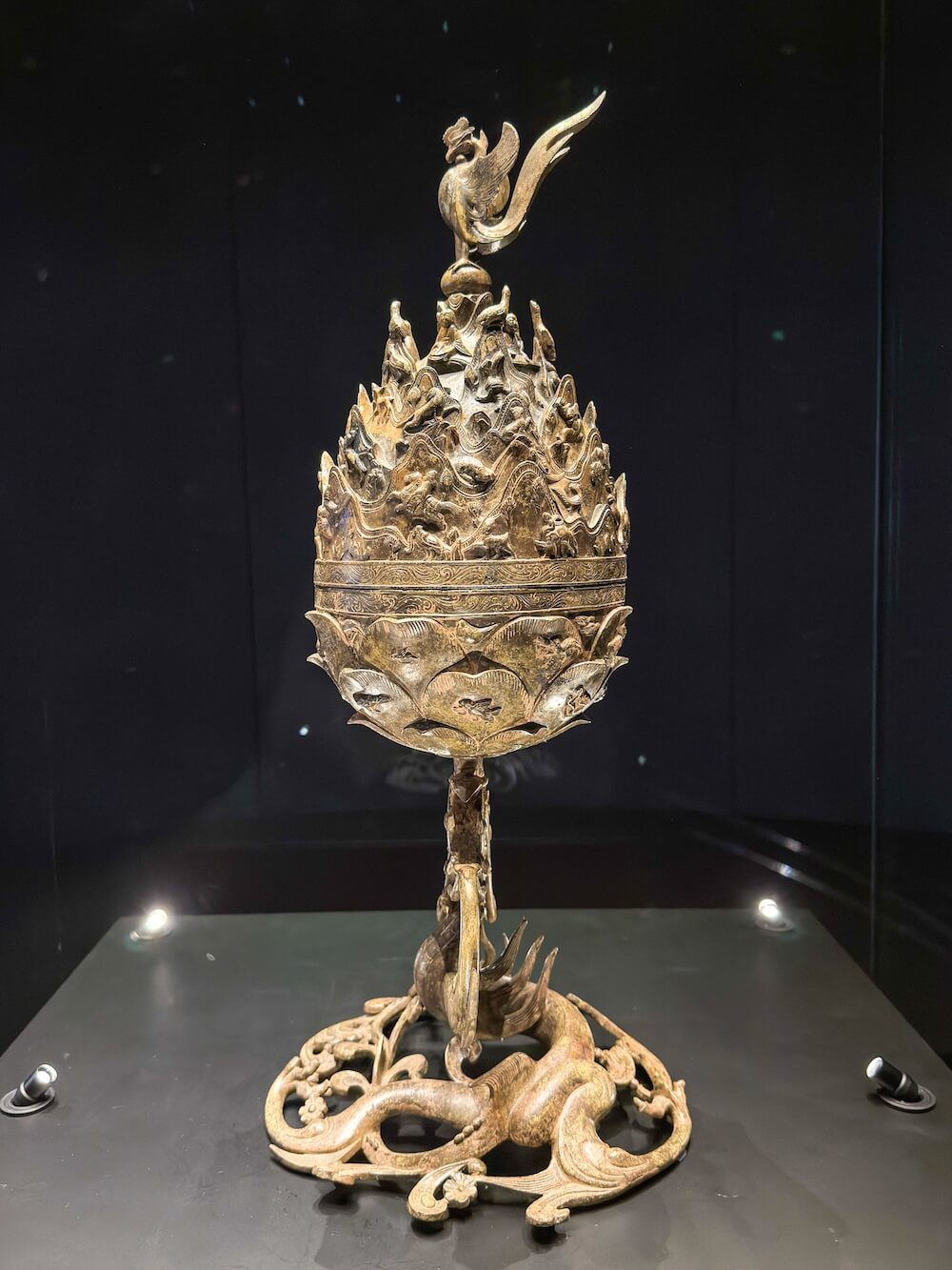 baekje gilt bronze incense burner