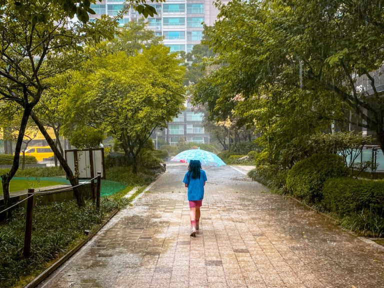 rainy day in seoul korea