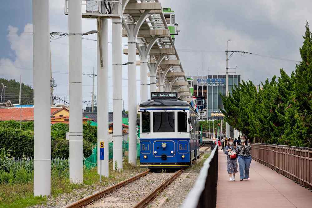 haeundae beach train busan korea