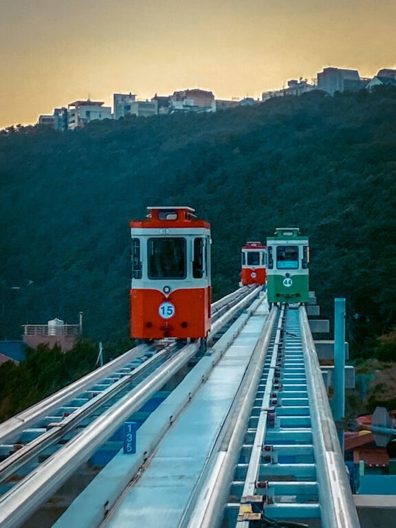 haeundae sky capsule at busan's blue line park