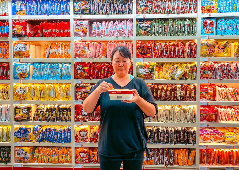 the ramyun library in seoul, south korea