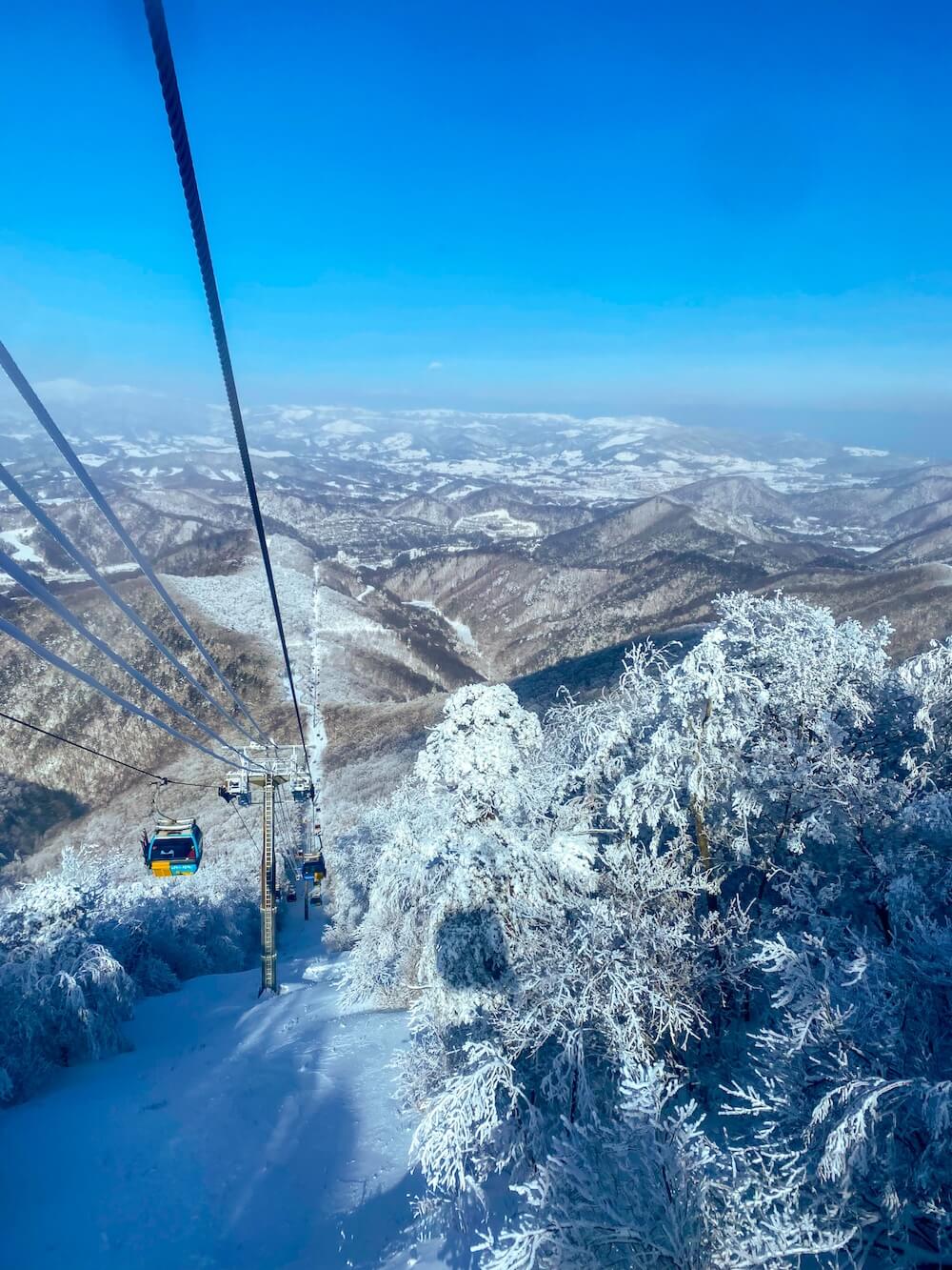 balwangsan cable car at yongpyong resort in pyeongchang korea