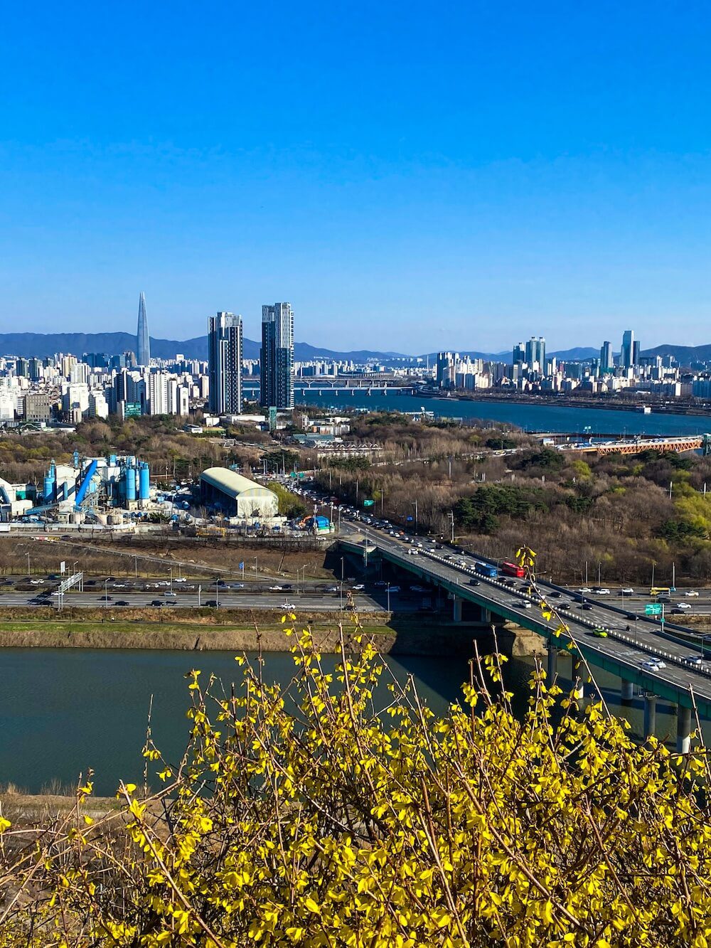 lotte world tower from eungbongsan mountain peak